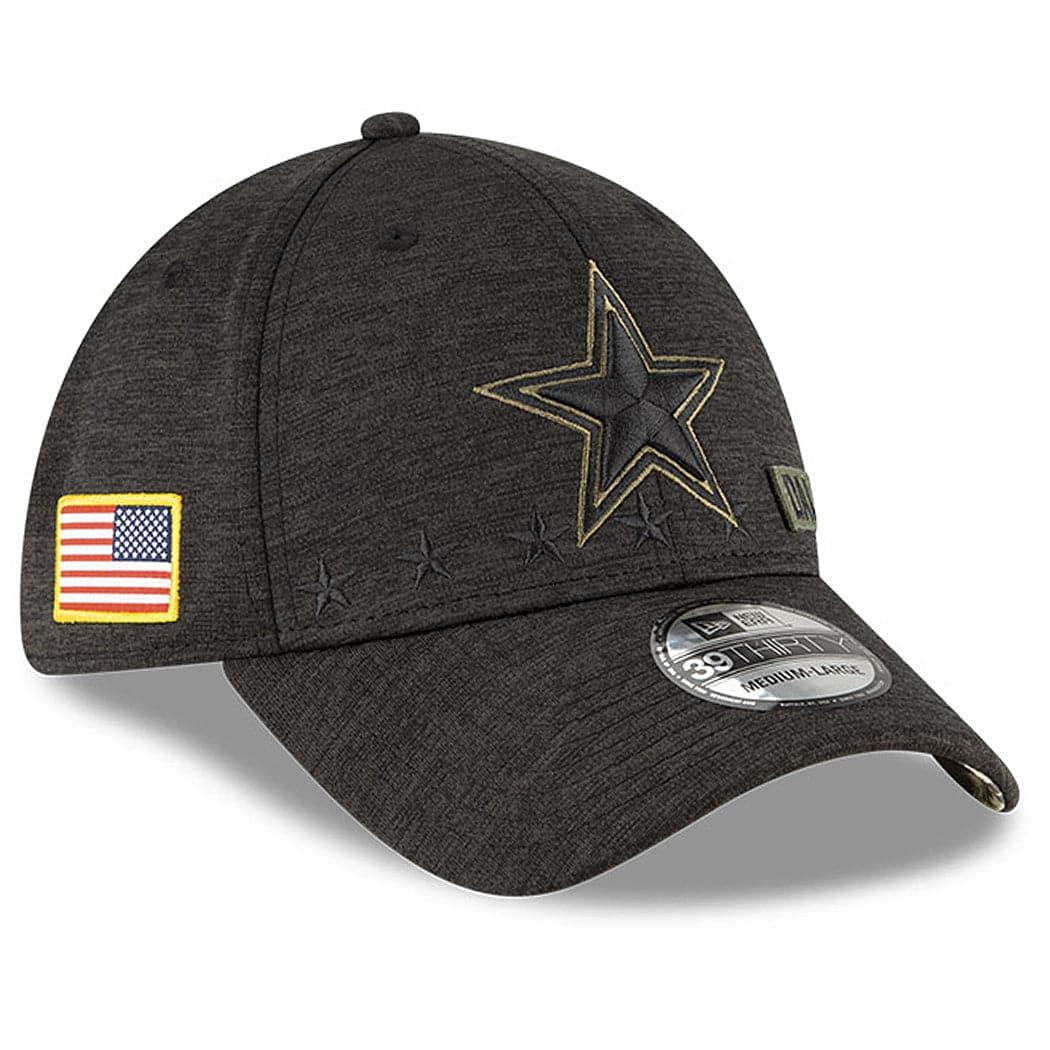 New Era Caps Dallas Cowboys New Era NFL 2020 Sideline 39THIRTY Flex Fit Curve Hat - Black