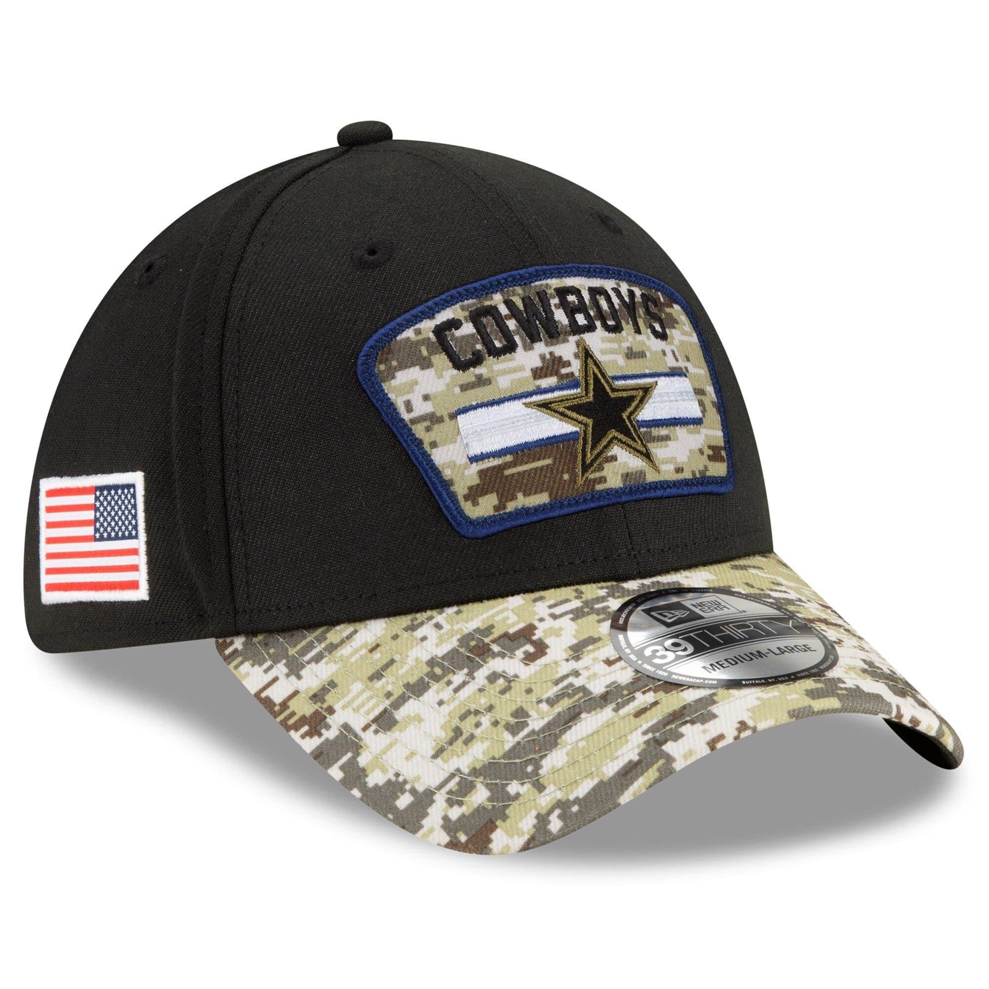 New Era Caps Dallas Cowboys New Era NFL 2021 Salute To Service 39THIRTY Flex Fit Hat - Black