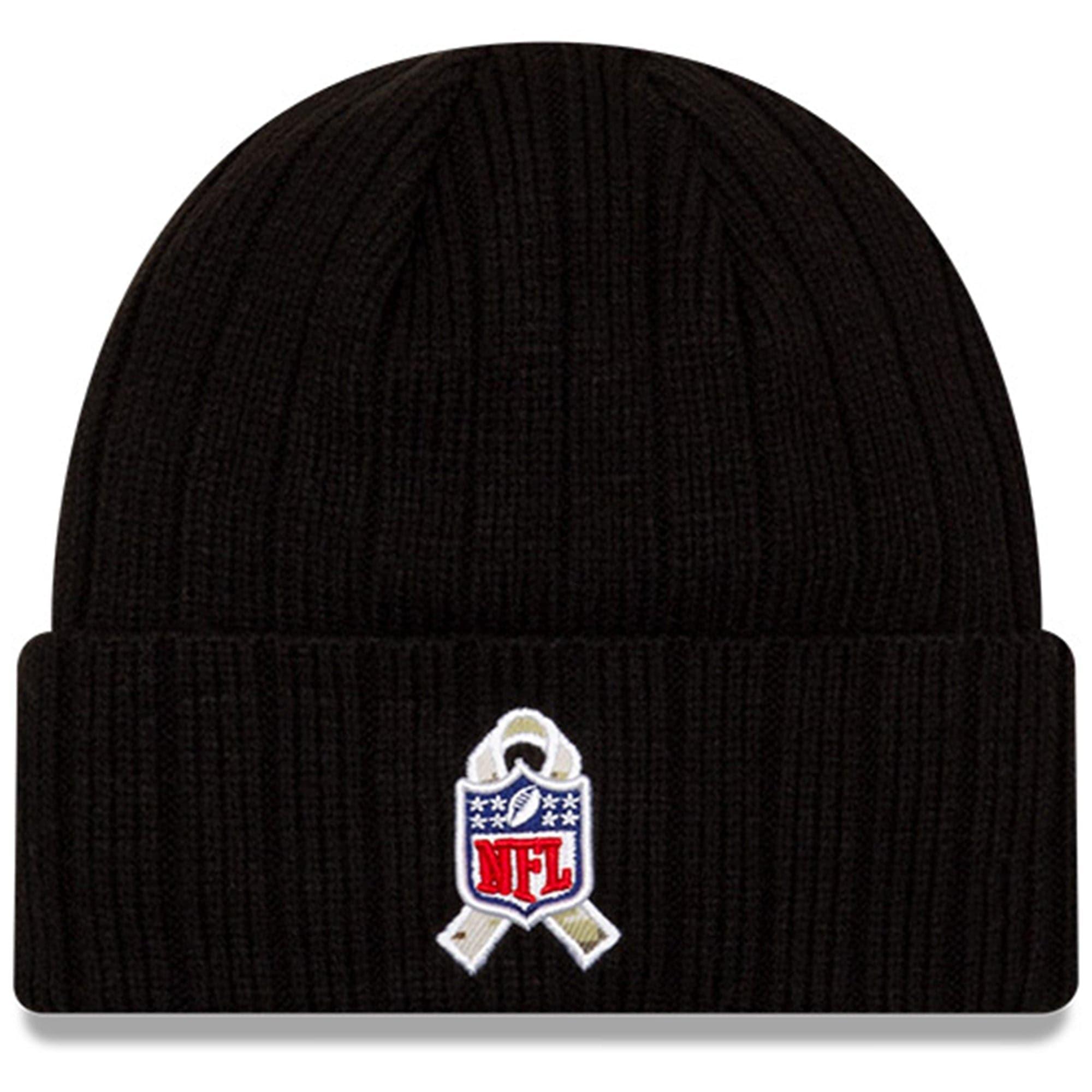 New Era Beanies Dallas Cowboys New Era NFL 2021 Salute To Service Cuffed Knit Beanie - Black
