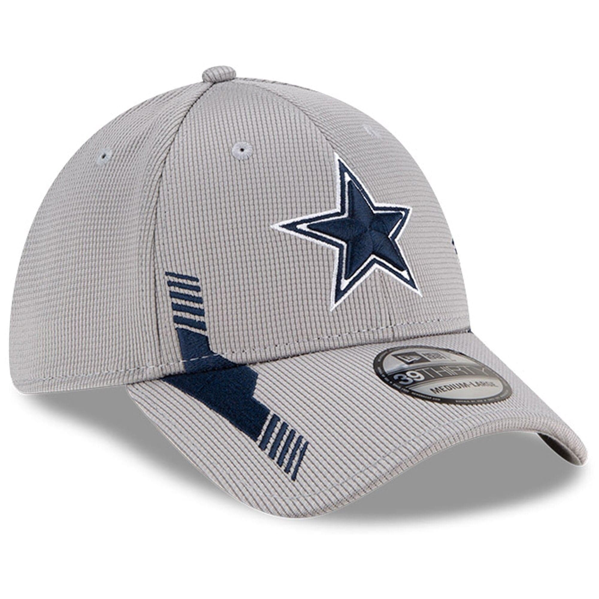 New Era Caps Dallas Cowboys New Era NFL 2021 Sideline Home 39THIRTY Flex Fit Hat - Grey