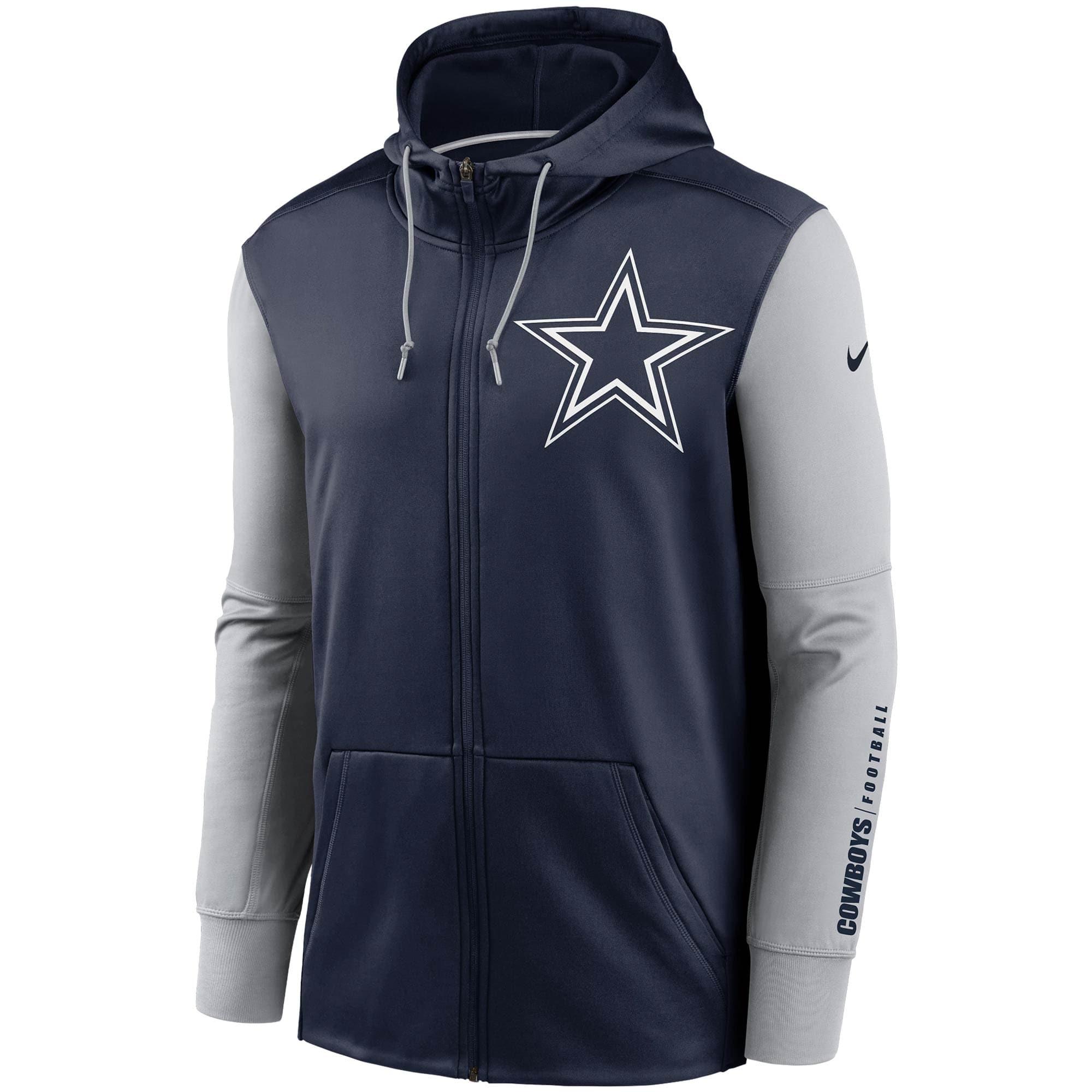 Nike Jumpers Dallas Cowboys Nike NFL Mascot Full Zip Performance Hoodie Jumper - Navy