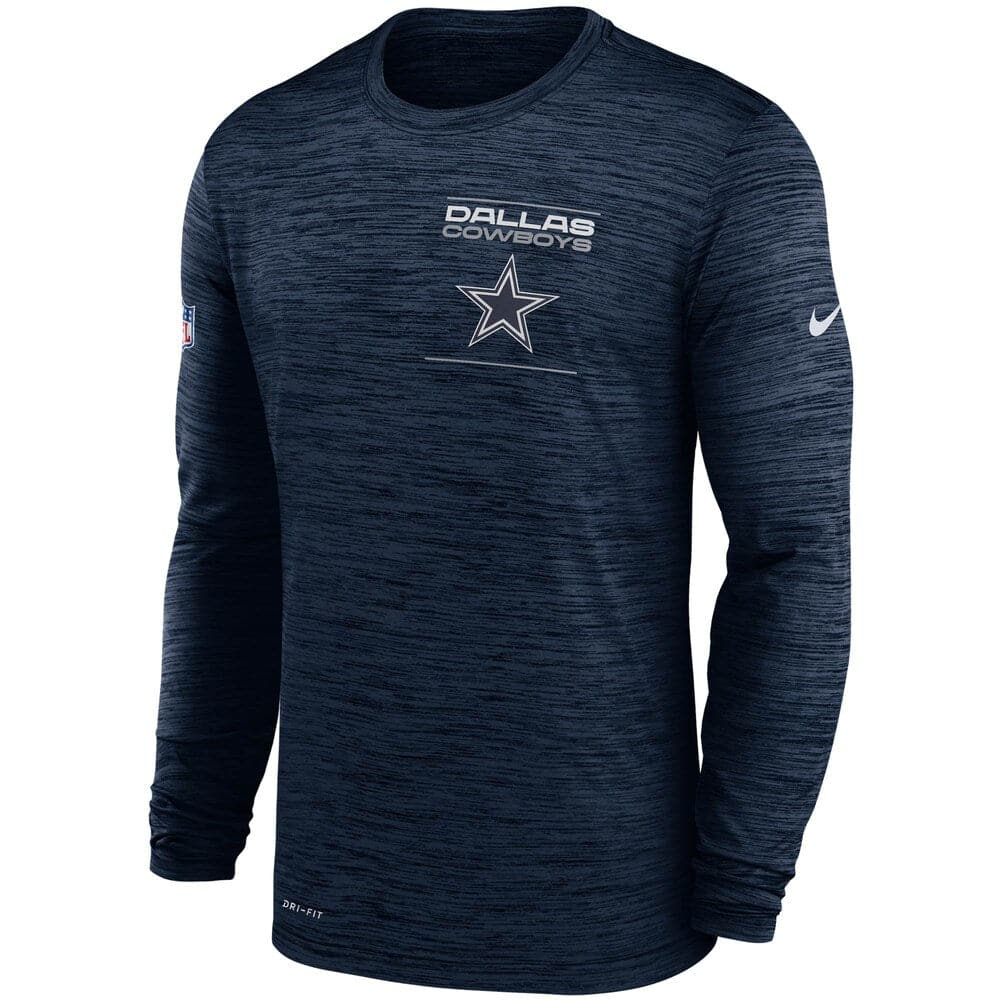 Nike T-Shirts Dallas Cowboys Nike NFL Velocity Sideline Performance Long Sleeve T-Shirt - Navy