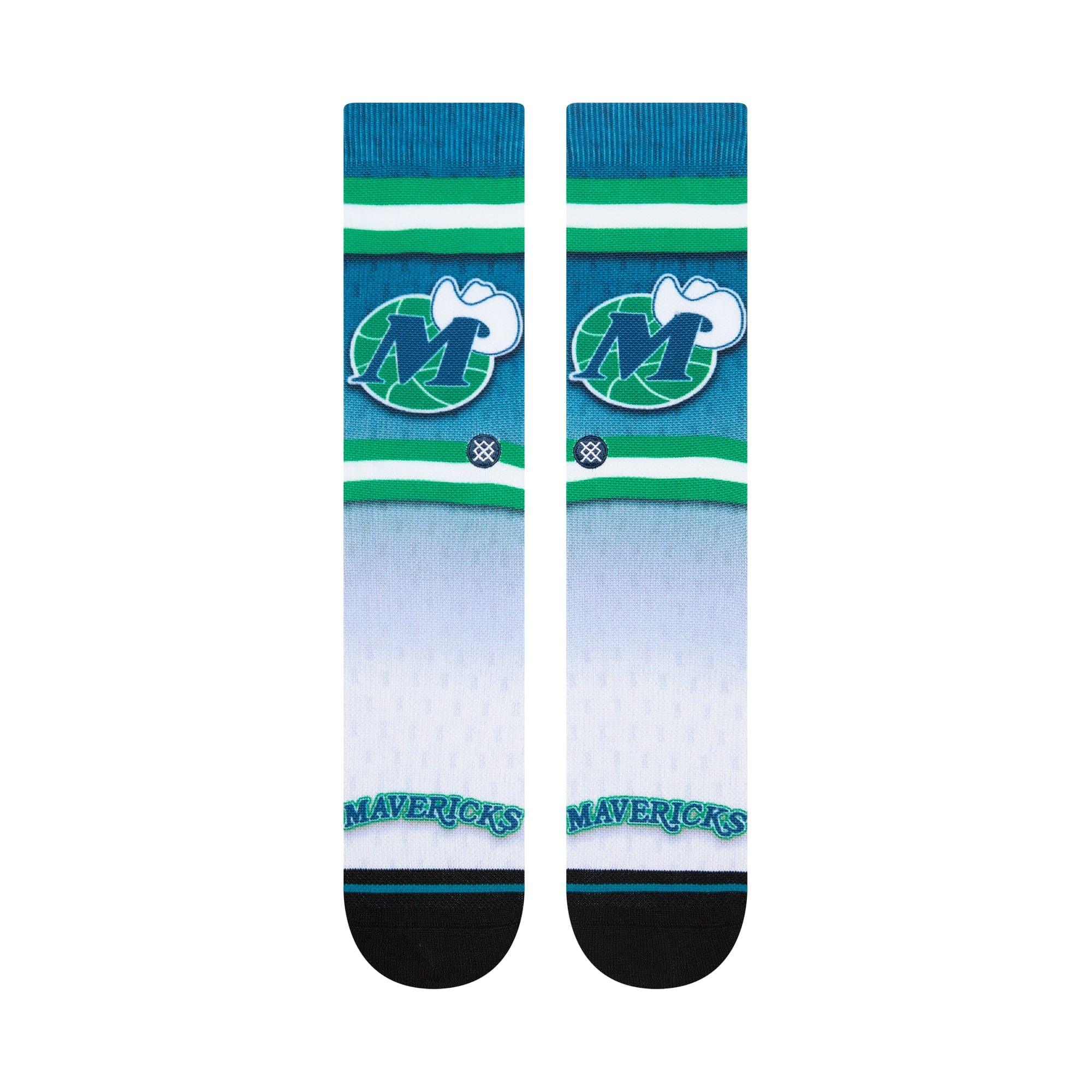 Stance Socks Large (9-12 US) Dallas Mavericks Stance NBA HWC Logo Fader Crew Socks - Blue
