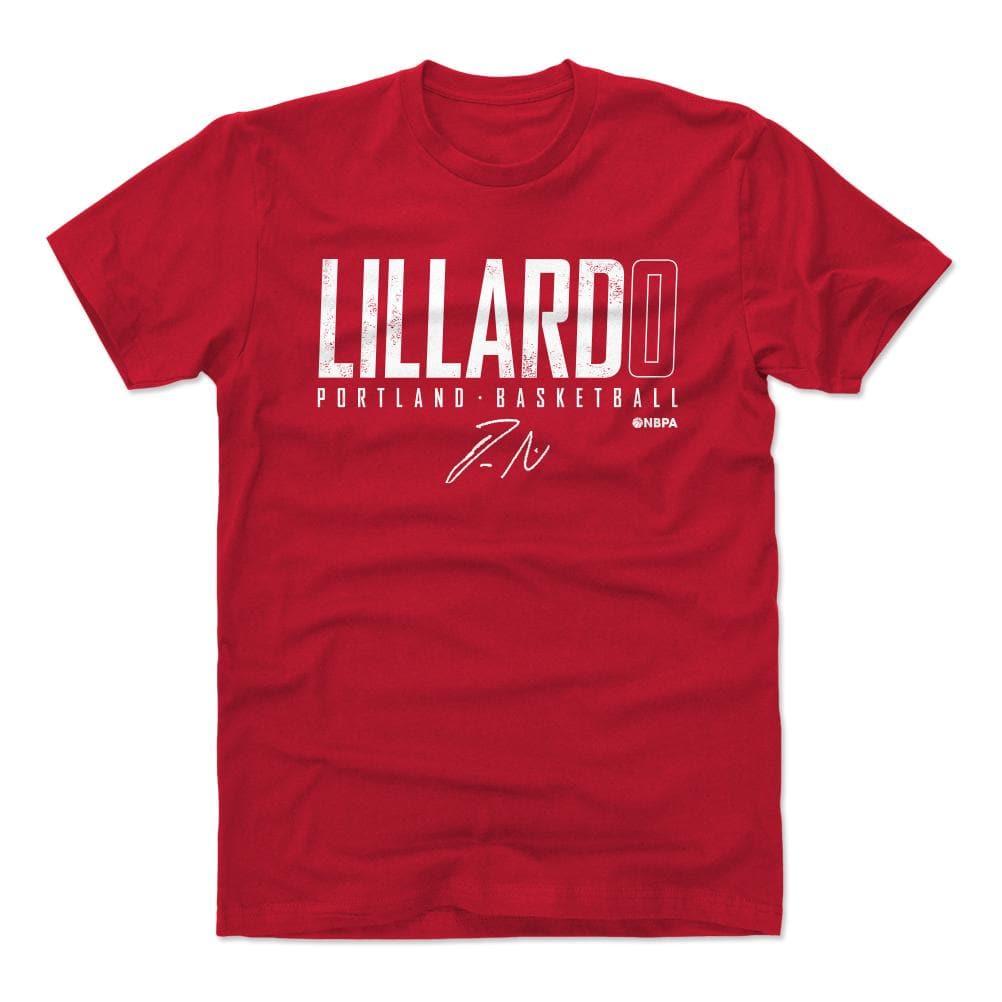 500 Level T-Shirts Damian Lillard Portland Trail Blazers 500 Level NBA Elite T-Shirt - Red