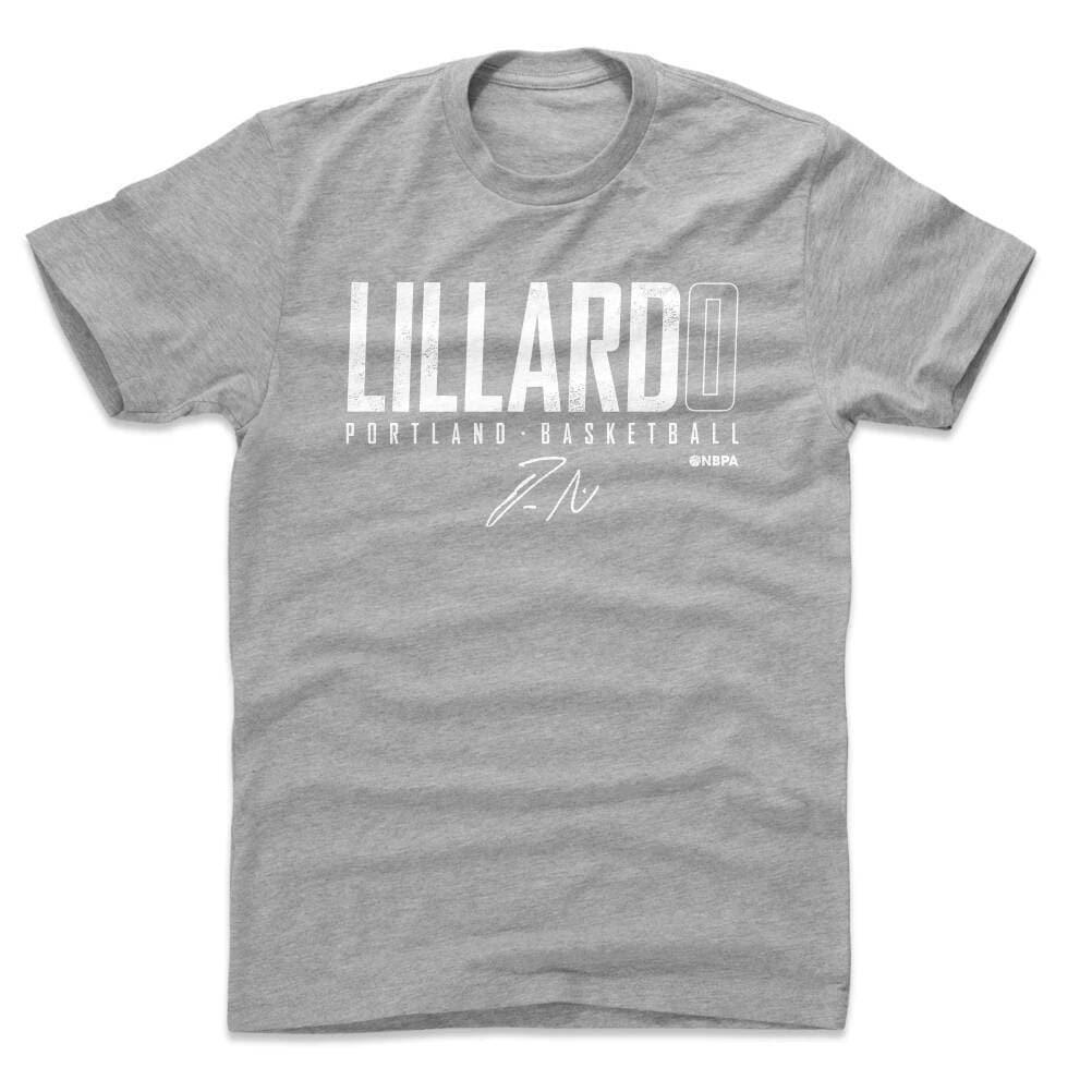 500 Level T-Shirts Damian Lilliard Portland Trail Blazers 500 Level NBA Elite T-Shirt - Gray