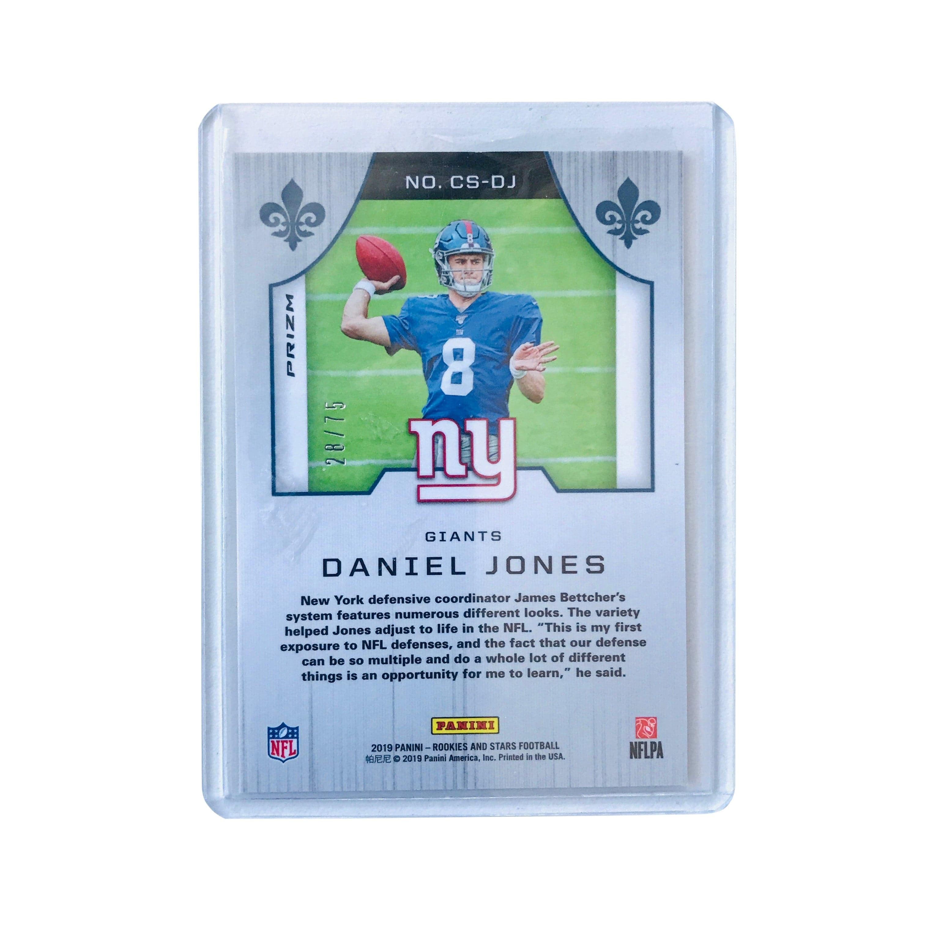Panini Cards Daniel Jones New York Giants Panini Rookies Stars NFL Red Crusade /75 Rookie Card