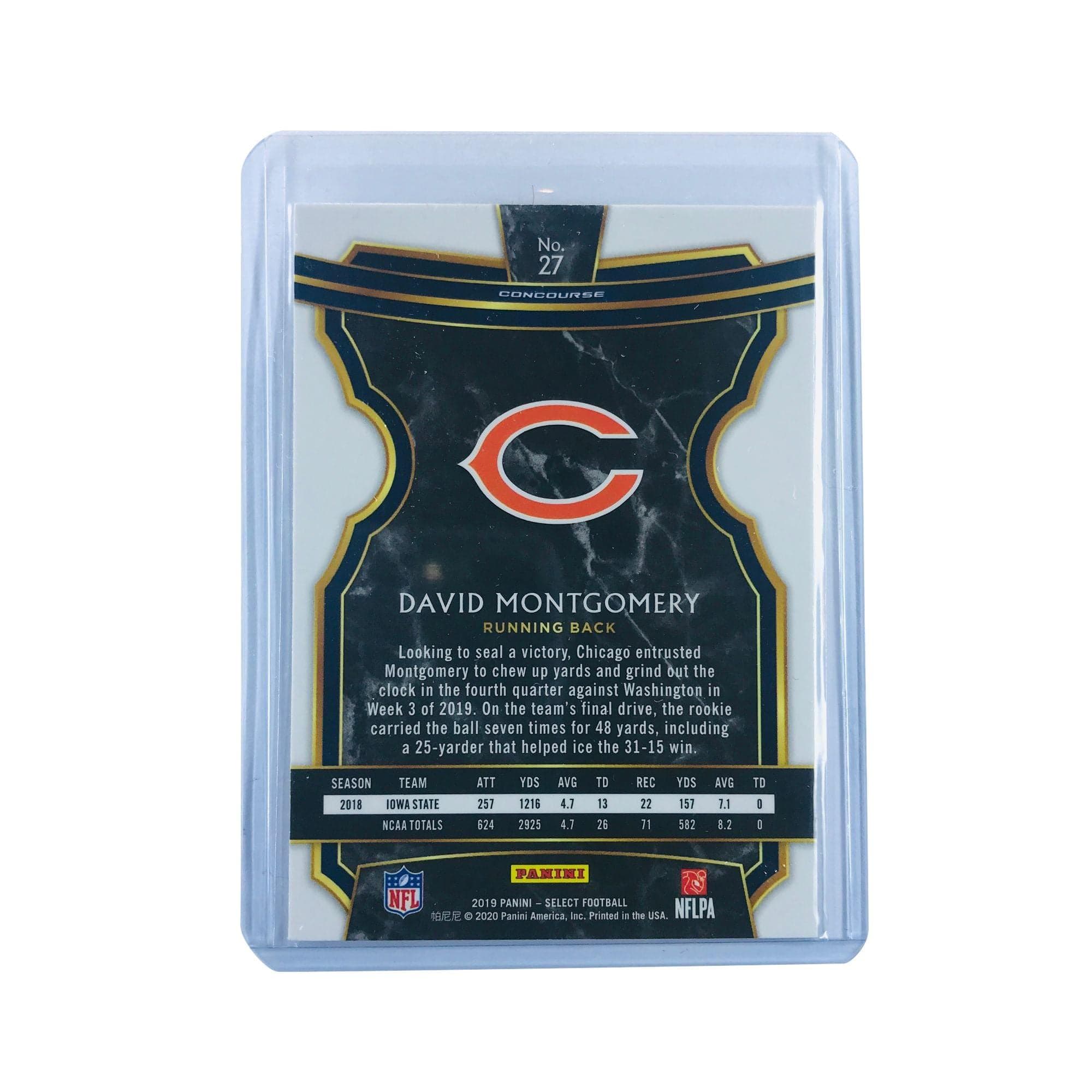 Panini Cards David Montgomery Chicago Bears 2019 Panini Select NFL Concourse Rookie Card