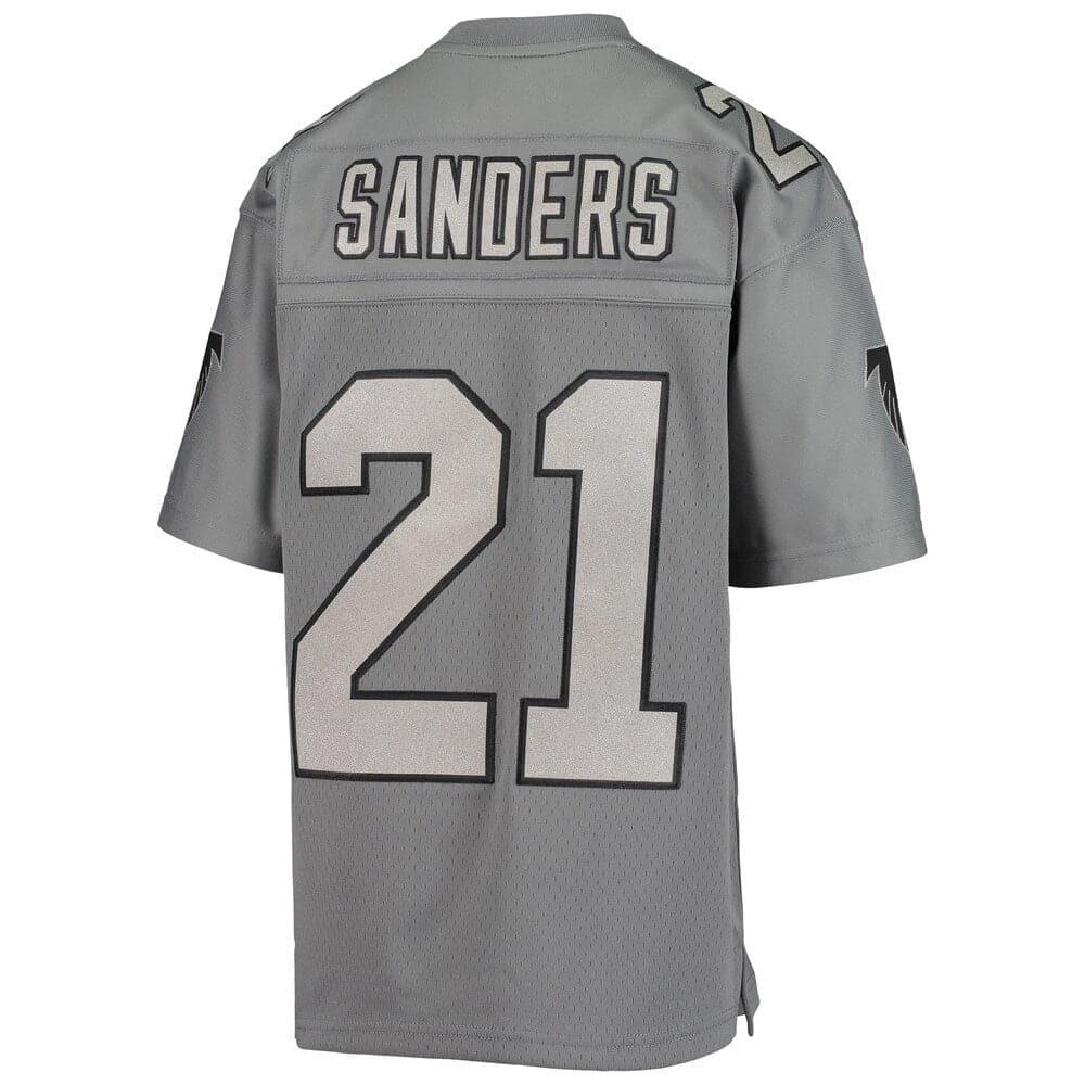 Mitchell And Ness Jerseys Deion Sanders Altanta Falcons Mitchell & Ness NFL Metal Works Legacy Jersey - Gunmetal