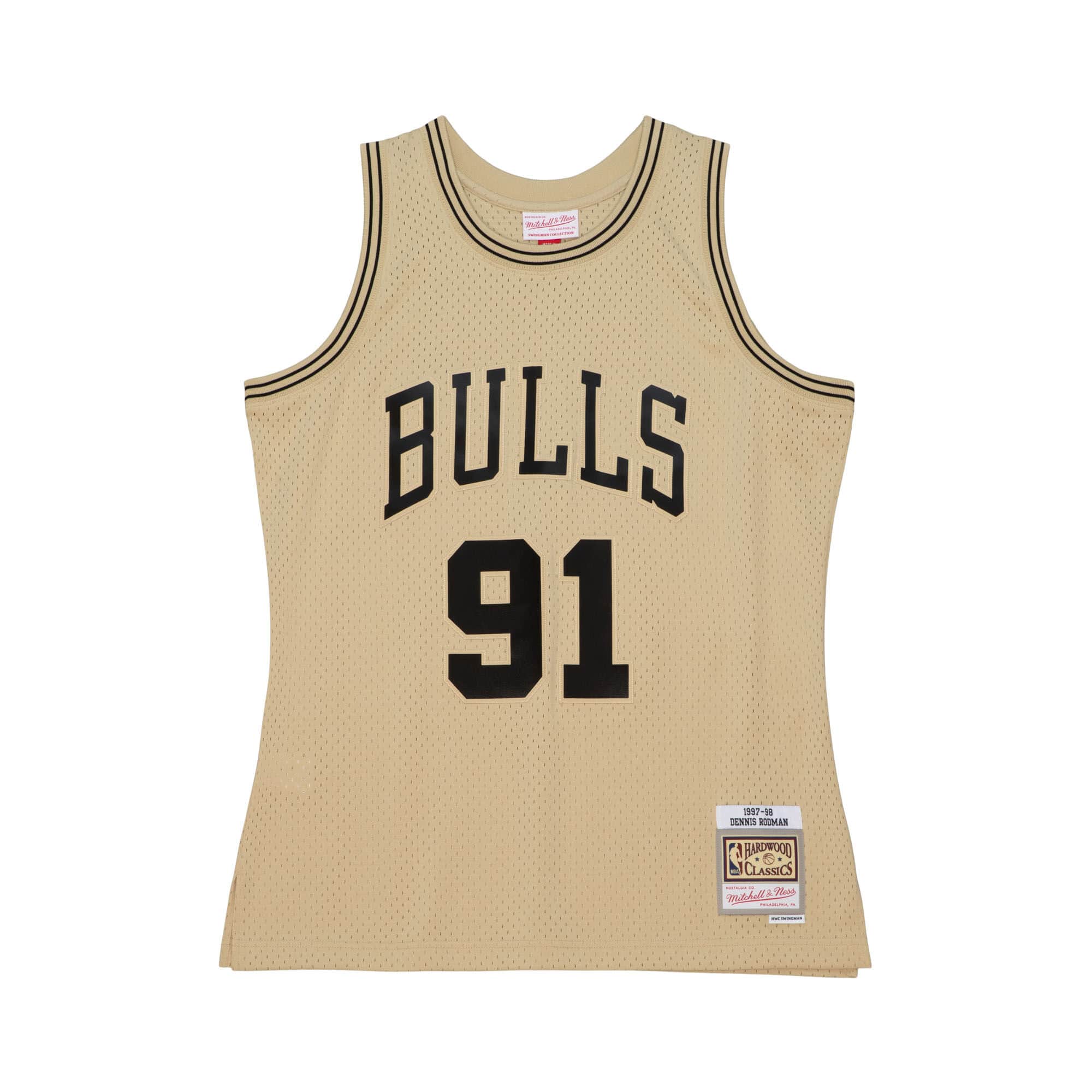 Mitchell And Ness Jerseys Dennis Rodman Chicago Bulls Mitchell & Ness NBA Fashion Swingman Jersey - Khaki