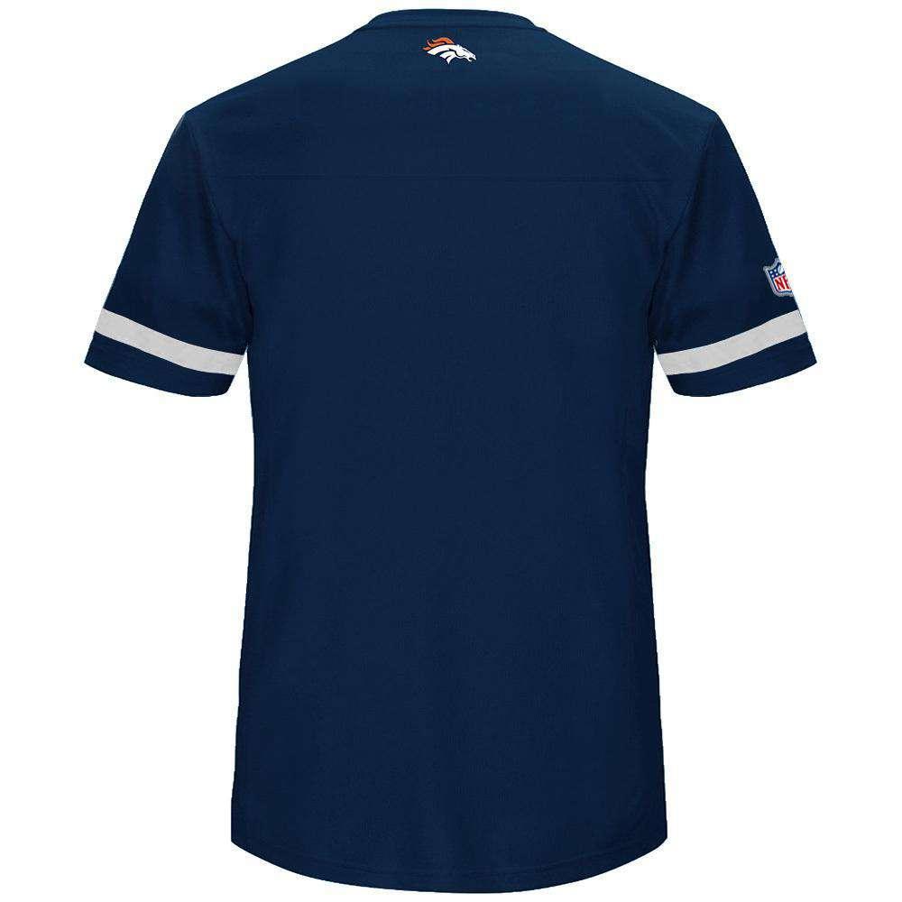 Majestic Athletic T-Shirts Denver Broncos Majestic NFL Poly Mesh Jersey Shirt - Navy