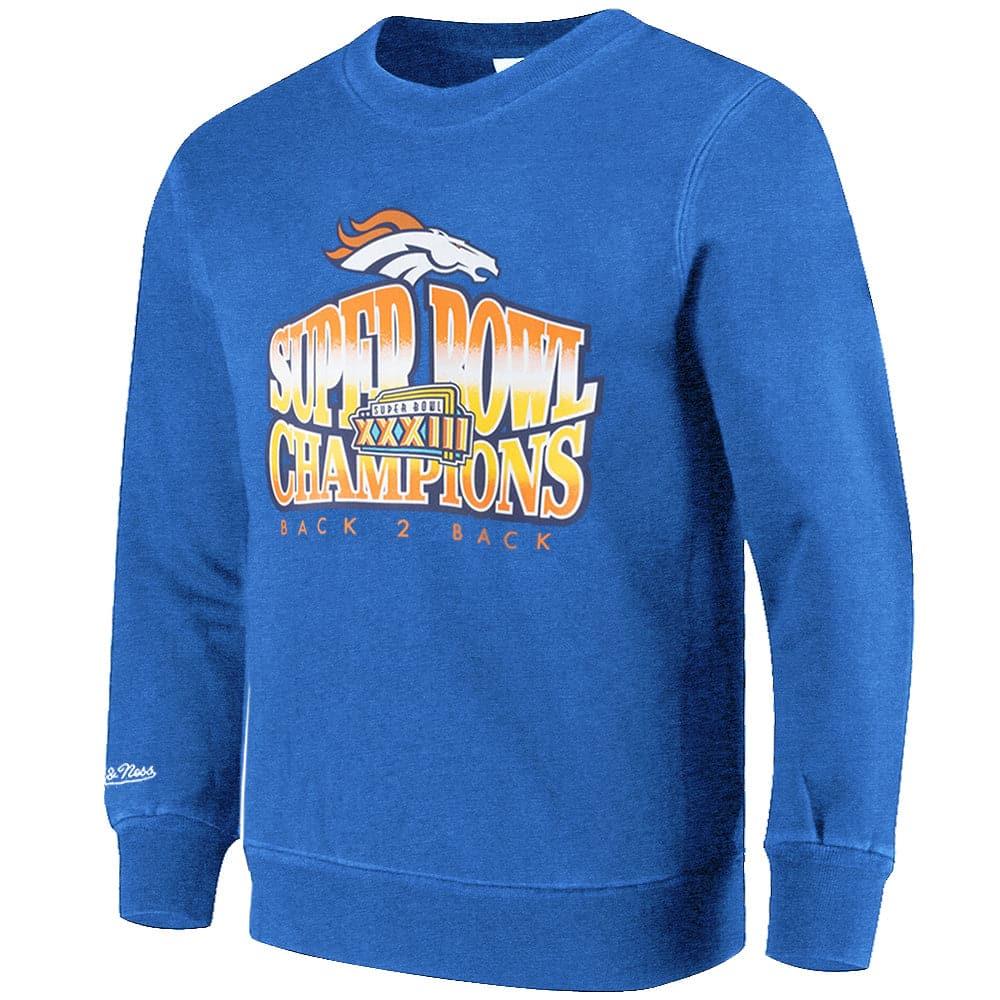 Mitchell And Ness Jumpers Denver Broncos Mitchell & Ness NFL Champs Vintage Crew Jumper - Faded Blue