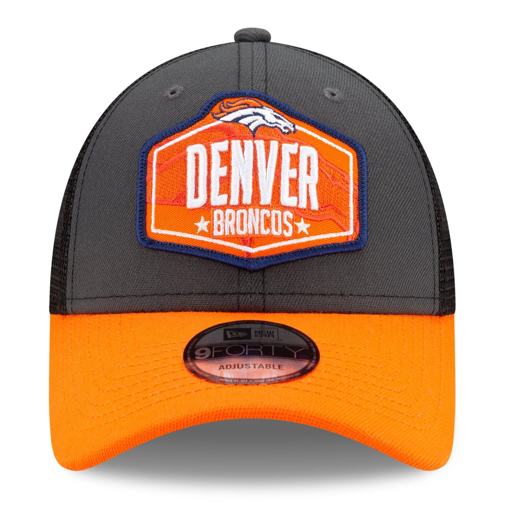 New Era Caps Denver Broncos New Era 2021 NFL Draft 9FORTY Snapback Curve Hat - Graphite