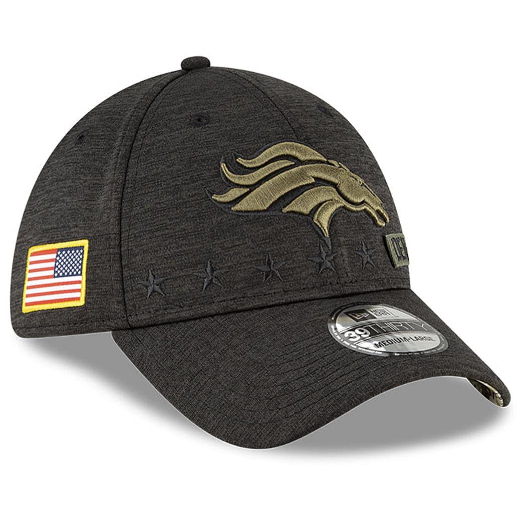 New Era Caps Denver Broncos New Era NFL 2020 Sideline 39THIRTY Flex Fit Curve Hat - Black