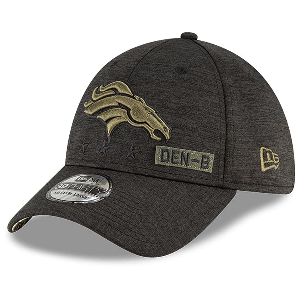 New Era Caps Denver Broncos New Era NFL 2020 Sideline 39THIRTY Flex Fit Curve Hat - Black