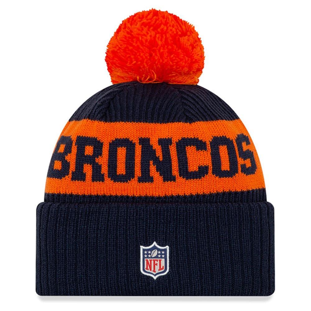 New Era Beanies Denver Broncos New Era NFL 2020 Team Sideline Knit Beanie - Navy