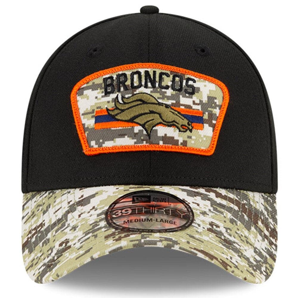 New Era Caps Denver Broncos New Era NFL 2021 Salute To Service 39THIRTY Flex Fit Hat - Black