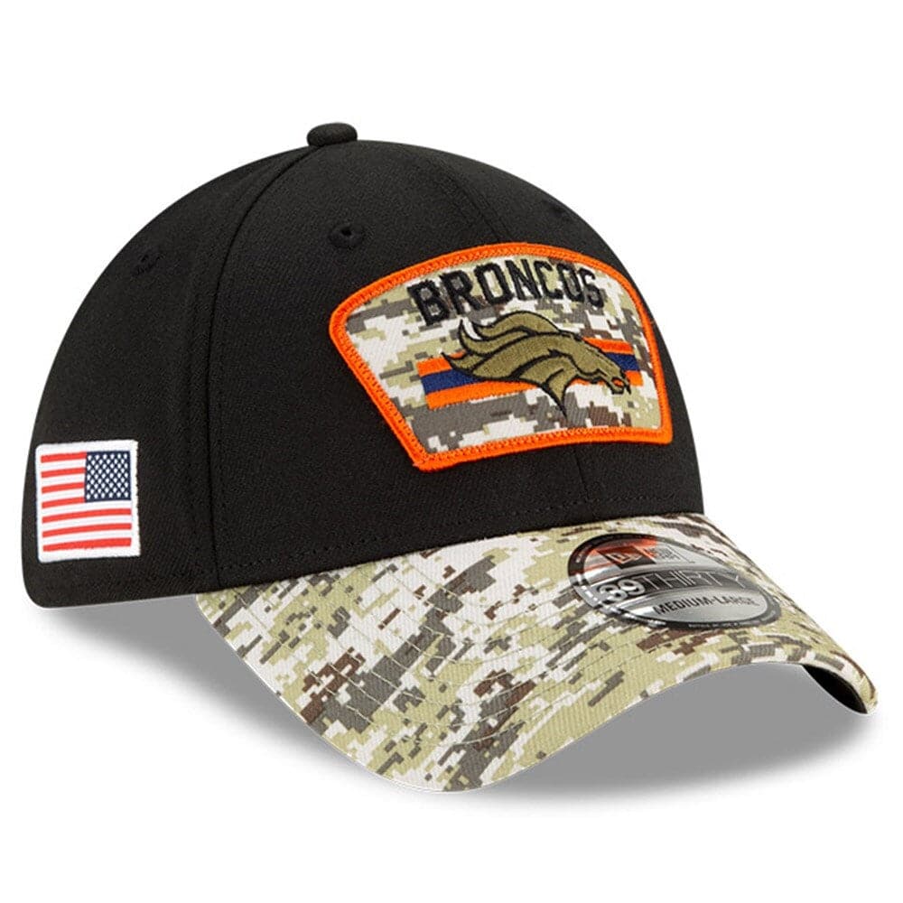 New Era Caps Denver Broncos New Era NFL 2021 Salute To Service 39THIRTY Flex Fit Hat - Black