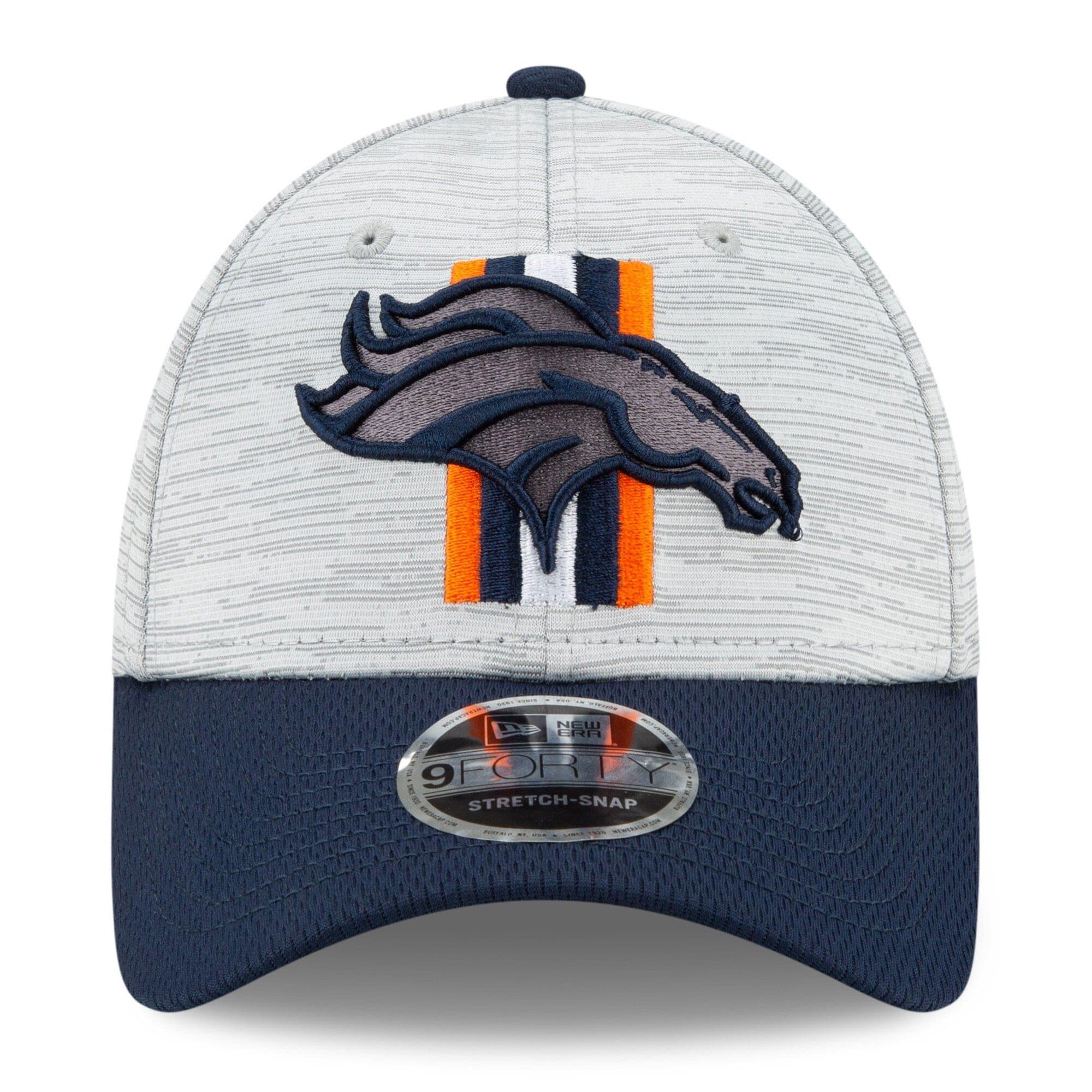 New Era Caps Denver Broncos New Era NFL 2021 Training Camp 9FORTY Curve Stretch Snapback Hat - Grey