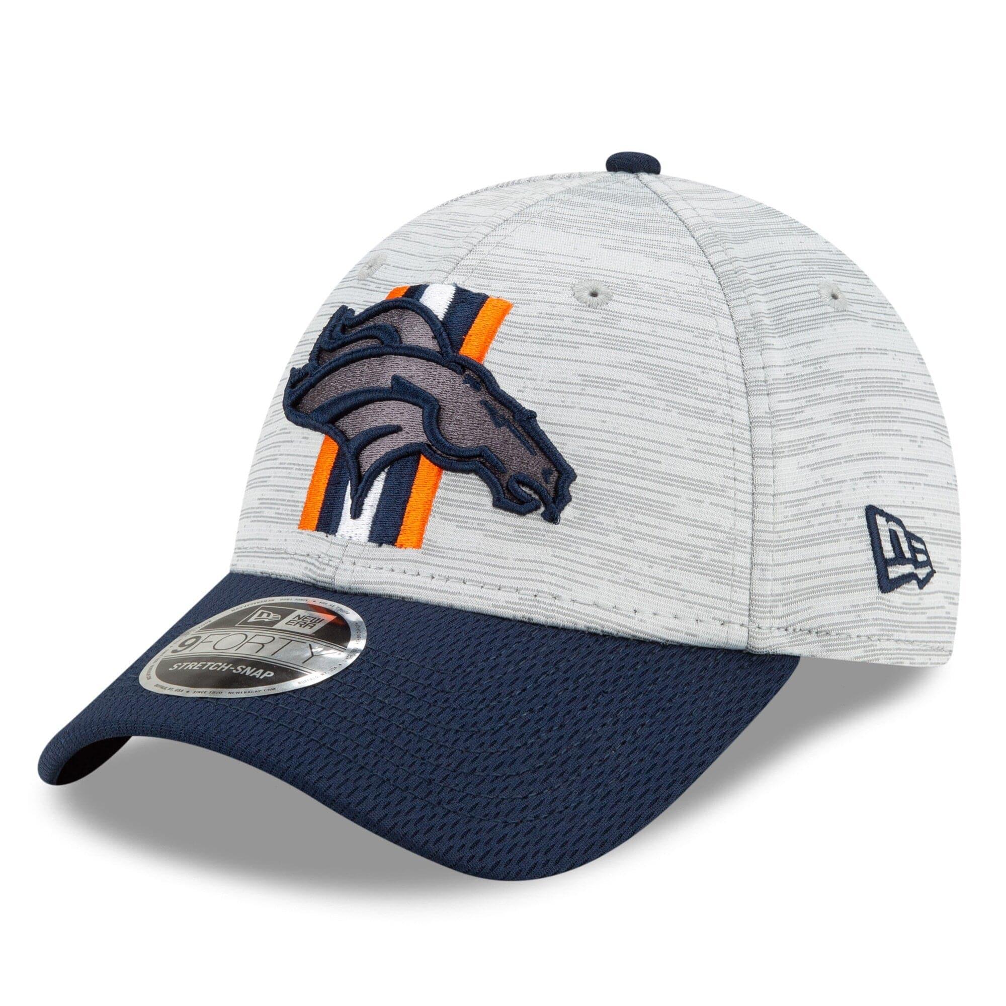 New Era Caps Denver Broncos New Era NFL 2021 Training Camp 9FORTY Curve Stretch Snapback Hat - Grey