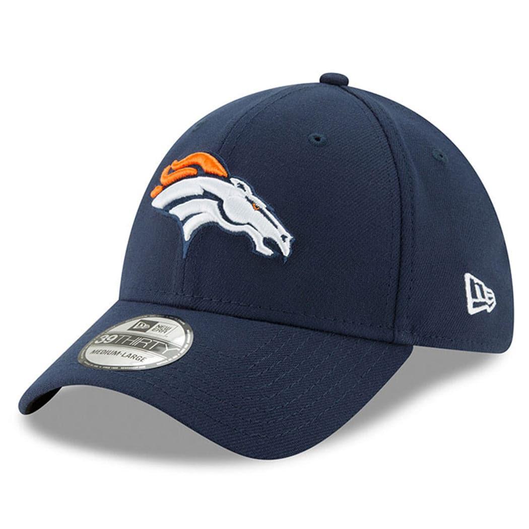 New Era Caps Denver Broncos New Era NFL Team 39THIRTY Flex Fit Curve Hat - Navy