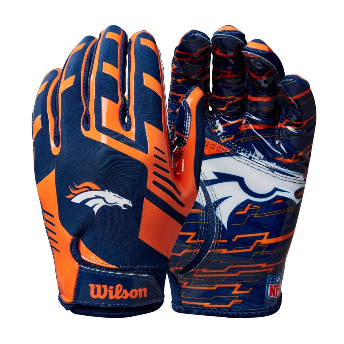 Wilson Sporting Goods Gloves Denver Broncos Wilson NFL Team Stretch Fit Receiver Gloves