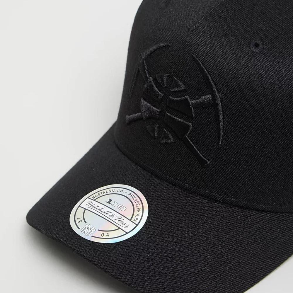 Mitchell And Ness Caps Denver Nuggets Mitchell & Ness NBA All Black 110 Curve Snapback Hat