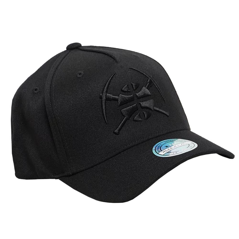 Mitchell And Ness Caps Denver Nuggets Mitchell & Ness NBA All Black 110 Curve Snapback Hat