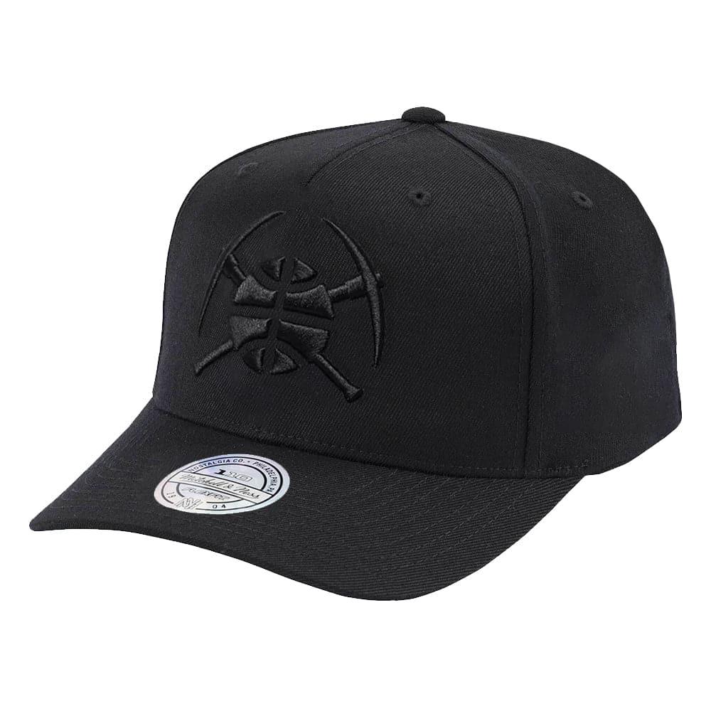 Mitchell And Ness Caps Denver Nuggets Mitchell & Ness NBA All Black 110 Curve Snapback Hat