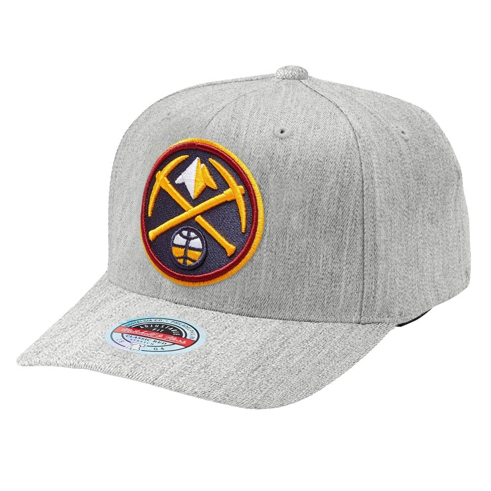 Mitchell And Ness Caps Denver Nuggets Mitchell & Ness NBA Team Curve Snapback Hat - Heather Grey