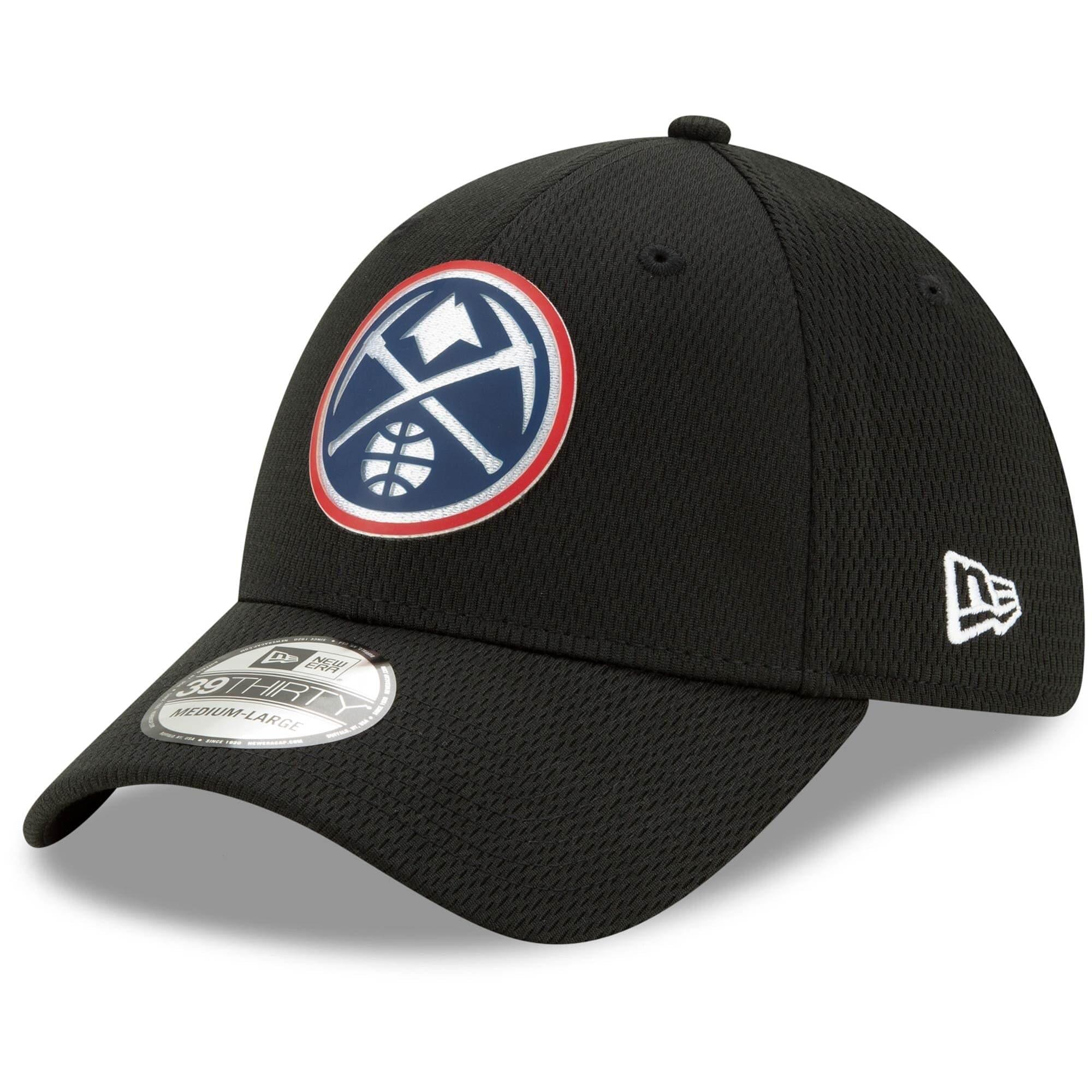 New Era Caps Denver Nuggets New Era NBA 2020 Back Half 39THIRTY Flex Fit Curve Hat - Black