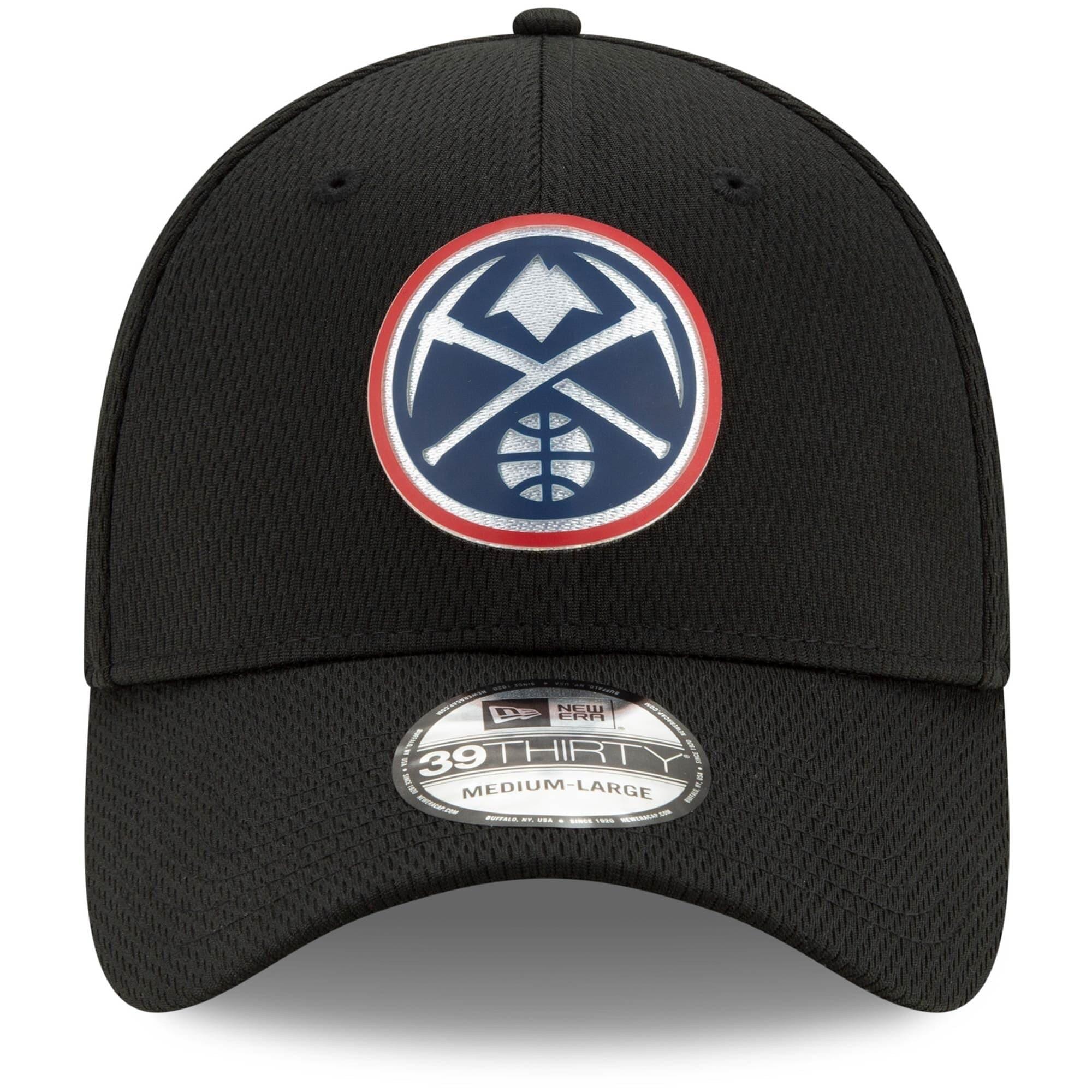 New Era Caps Denver Nuggets New Era NBA 2020 Back Half 39THIRTY Flex Fit Curve Hat - Black