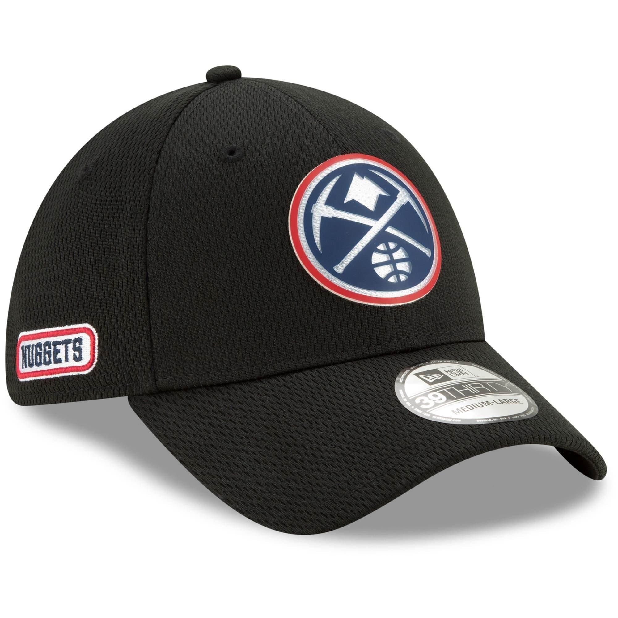 New Era Caps Denver Nuggets New Era NBA 2020 Back Half 39THIRTY Flex Fit Curve Hat - Black