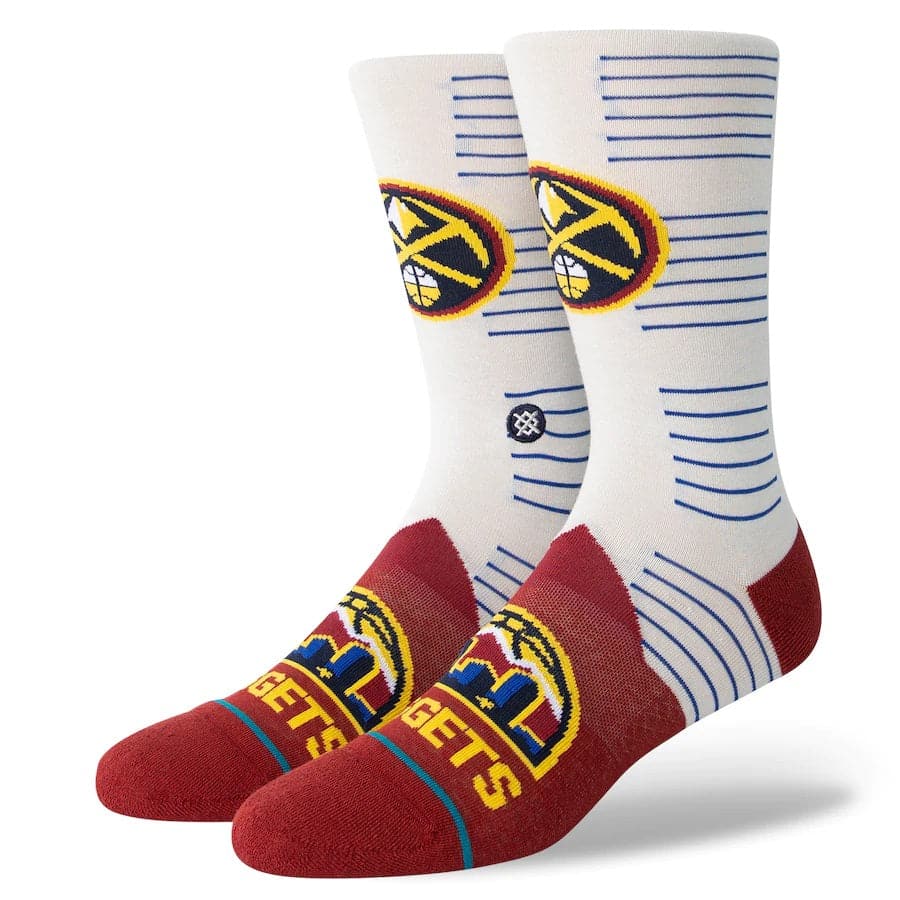 Stance Socks Large (9-12 US) Denver Nuggets Stance NBA 22-23 City Edition Crew Socks - White