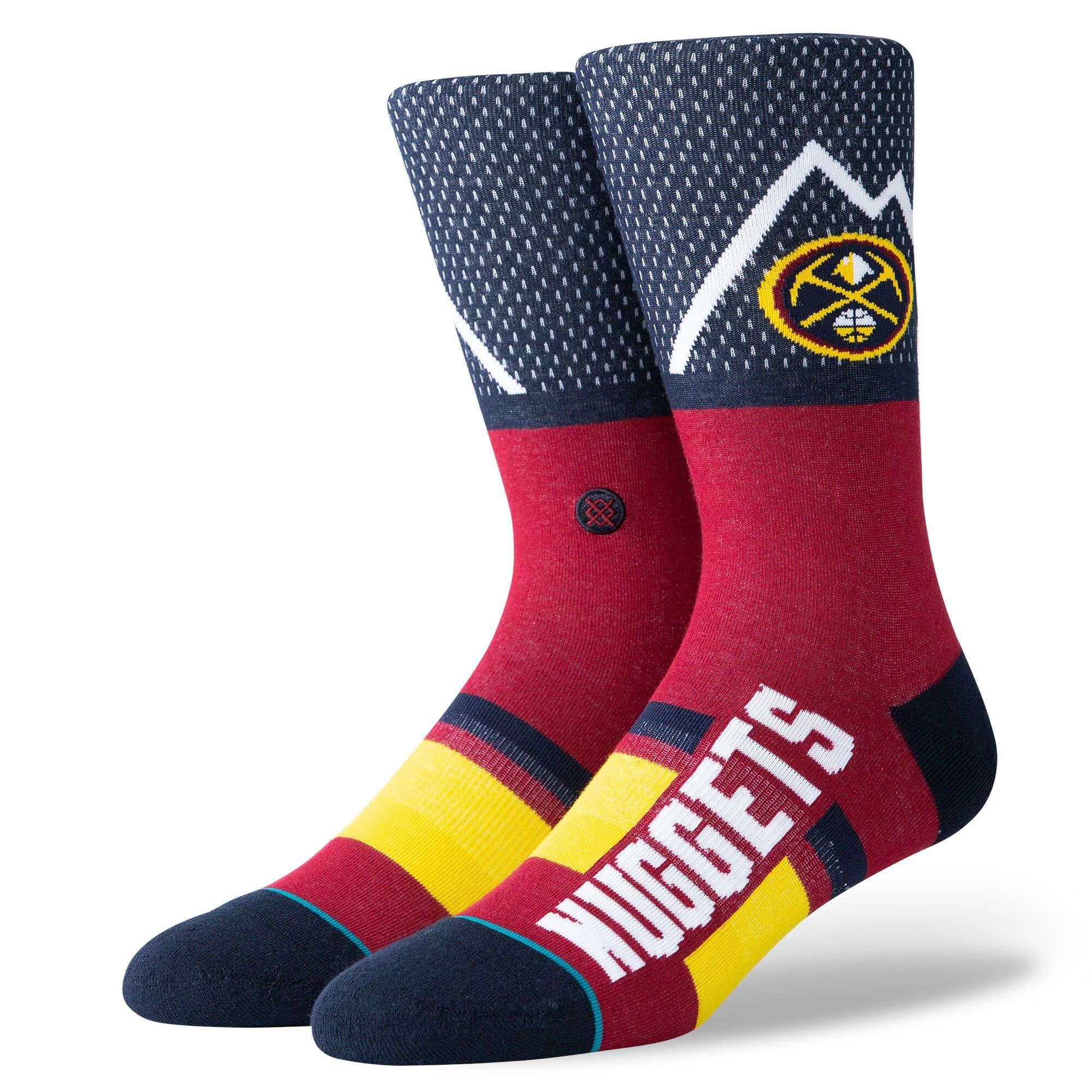 Stance Socks Denver Nuggets Stance NBA Shortcut Crew Socks - Navy/Maroon