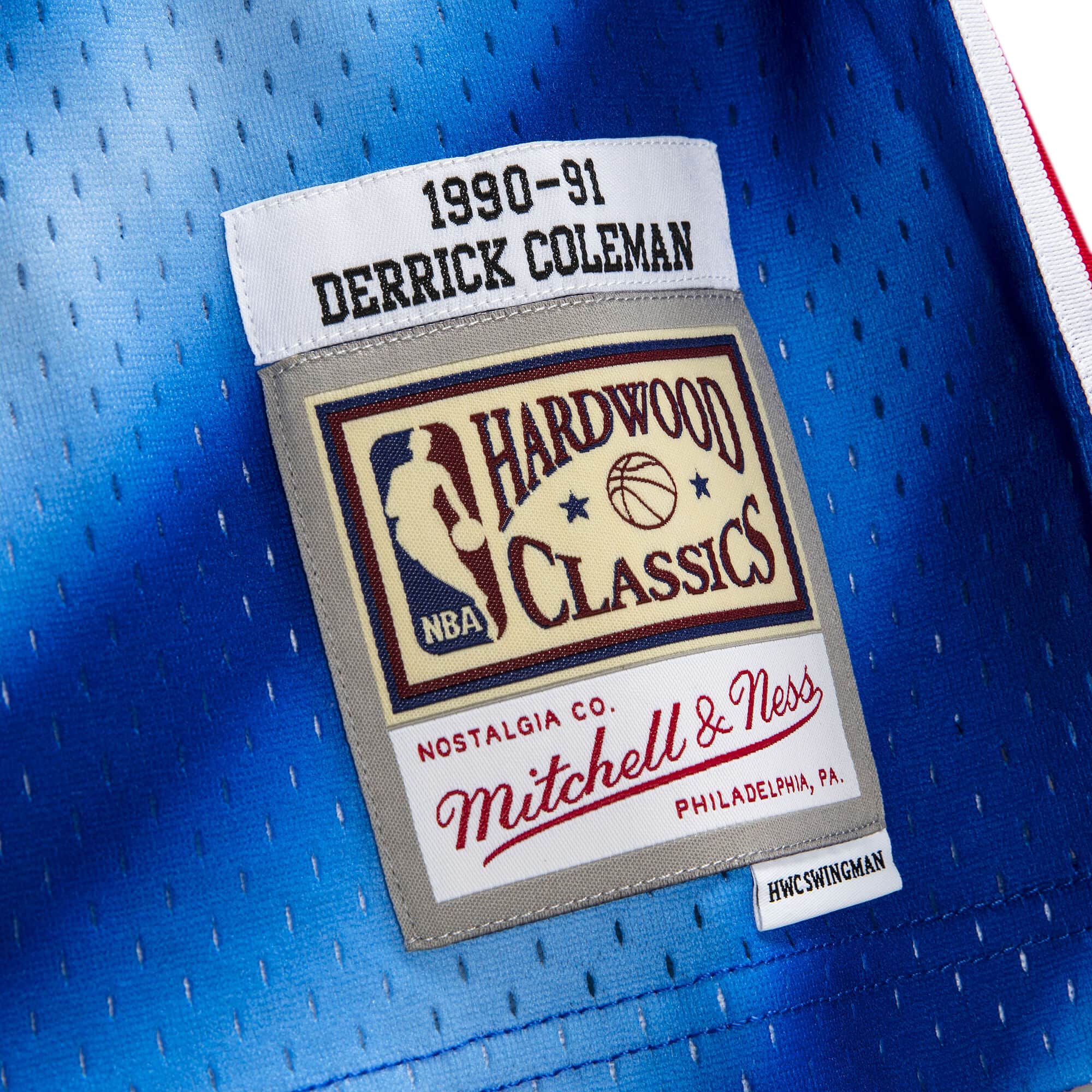 Mitchell And Ness Jerseys Derrick Cole Brooklyn Nets Mitchell & Ness NBA 90-91 Road Swingman Jersey - Blue