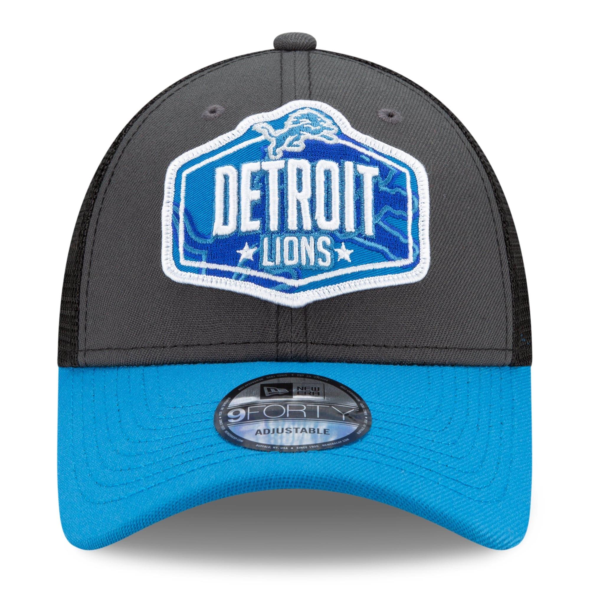 New Era Caps Detroit Lions New Era 2021 NFL Draft 9FORTY Snapback Curve Hat - Graphite