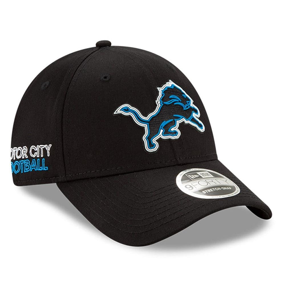 New Era Caps Detroit Lions New Era NFL 2020 Draft 9FORTY Stretch Snapback Curve Hat - Black