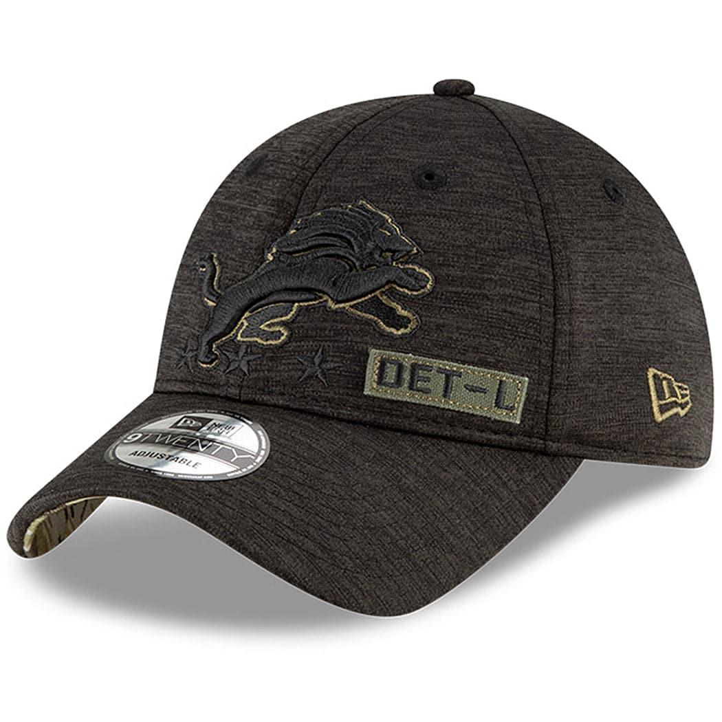 New Era Caps Detroit Lions New Era NFL 2020 Salute To Service 9TWENTY Curve Hat - Black