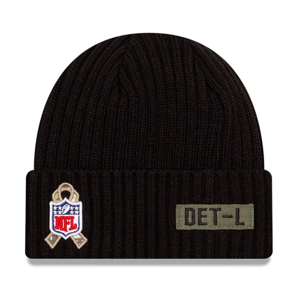 New Era Beanies Detroit Lions New Era NFL 2020 Salute To Service Cuffed Knit Beanie - Black