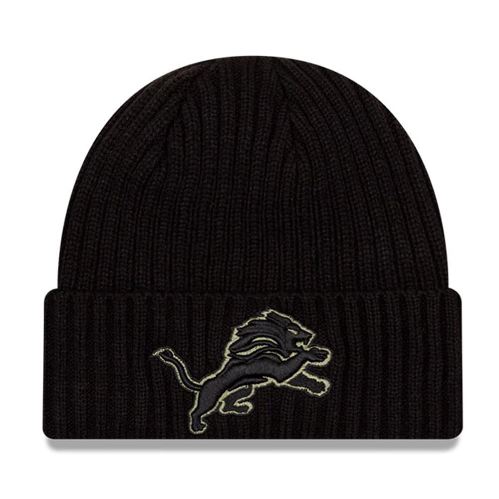 New Era Beanies Detroit Lions New Era NFL 2020 Salute To Service Cuffed Knit Beanie - Black