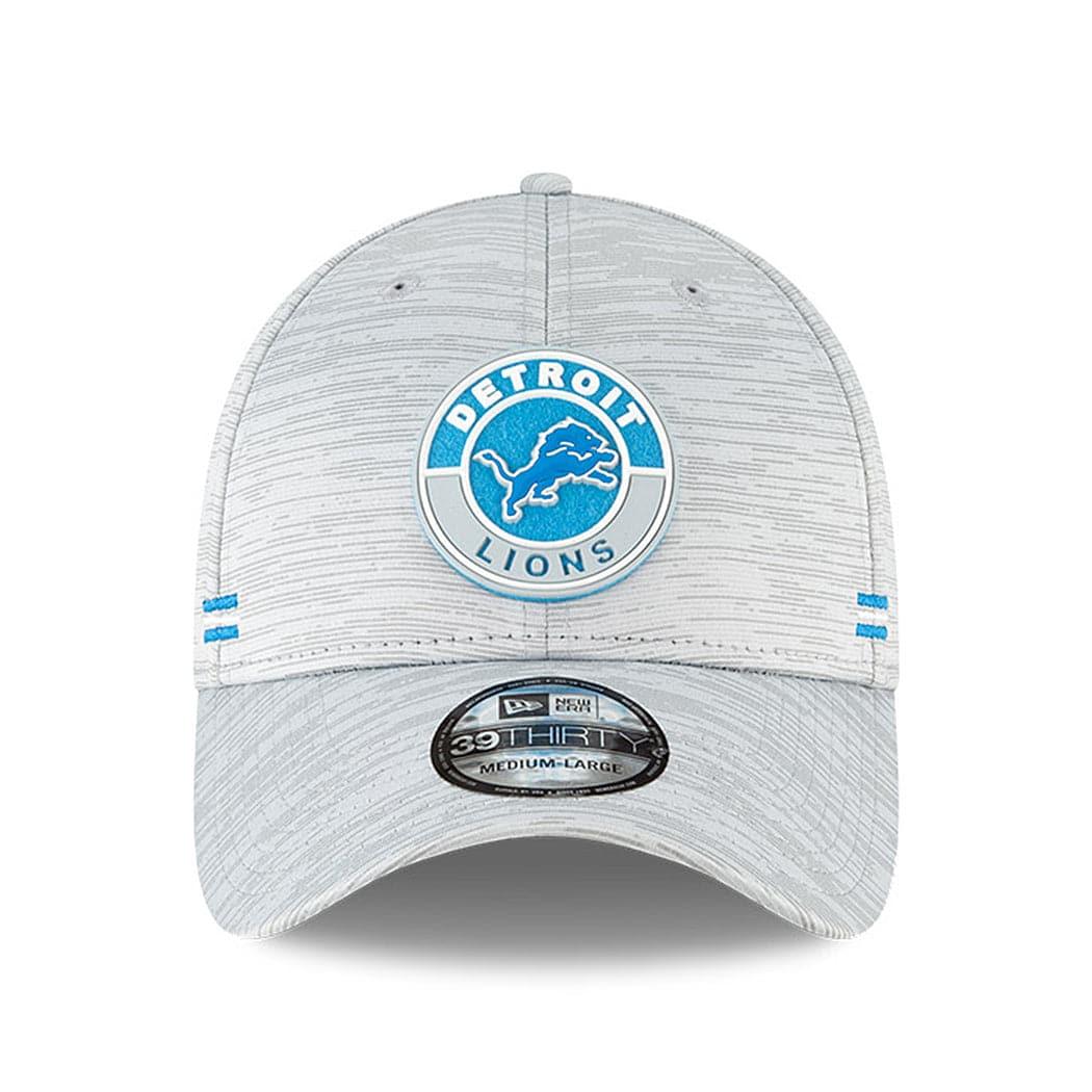 New Era Caps Detroit Lions New Era NFL 2020 Sideline 39THIRTY Flex Fit Curve Hat - Grey