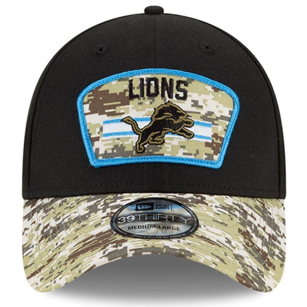 New Era Caps Detroit Lions New Era NFL 2021 Salute To Service 39THIRTY Flex Fit Hat - Black