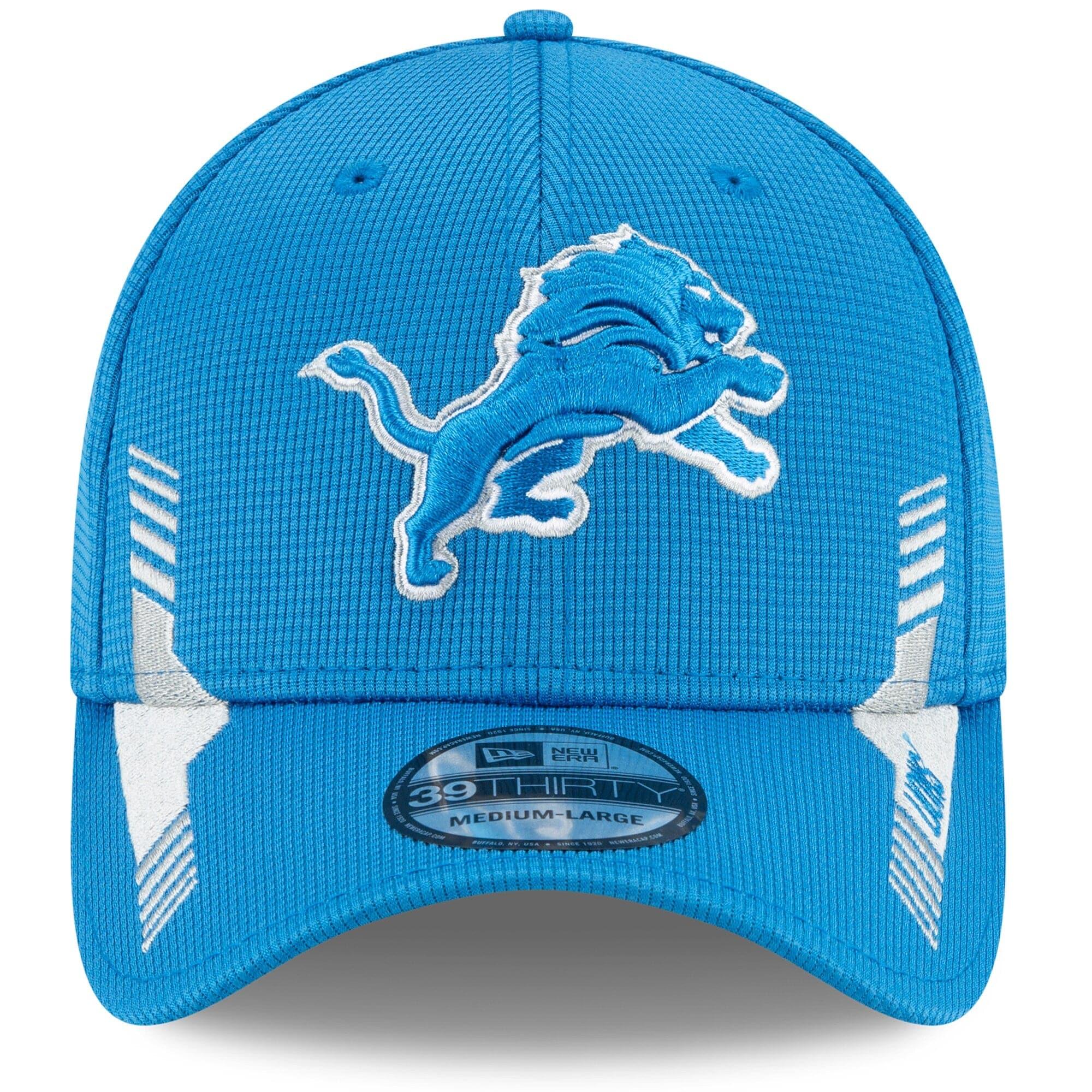 New Era Caps Detroit Lions New Era NFL 2021 Sideline Home 39THIRTY Flex Fit Hat - Blue