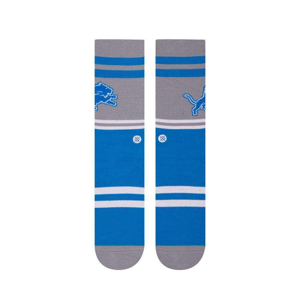 Stance Socks Large (9-12 US) Detroit Lions Stance NFL Logo Stripe Crew Socks - Grey