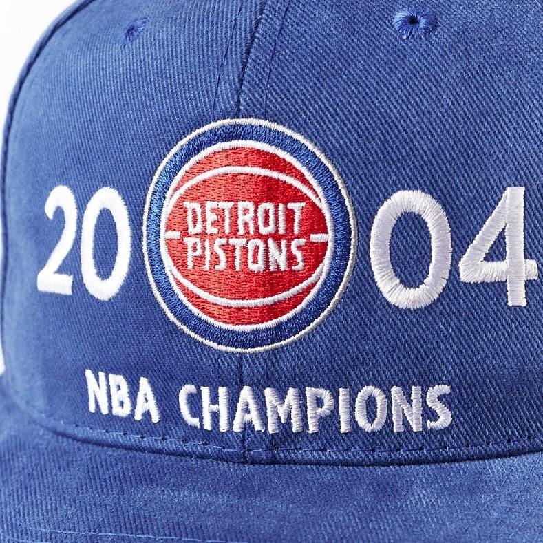 Mitchell And Ness Caps Detroit Pistons Mitchell & Ness NBA Finals History Pre-Curved Deadstock Snapback Hat - Blue