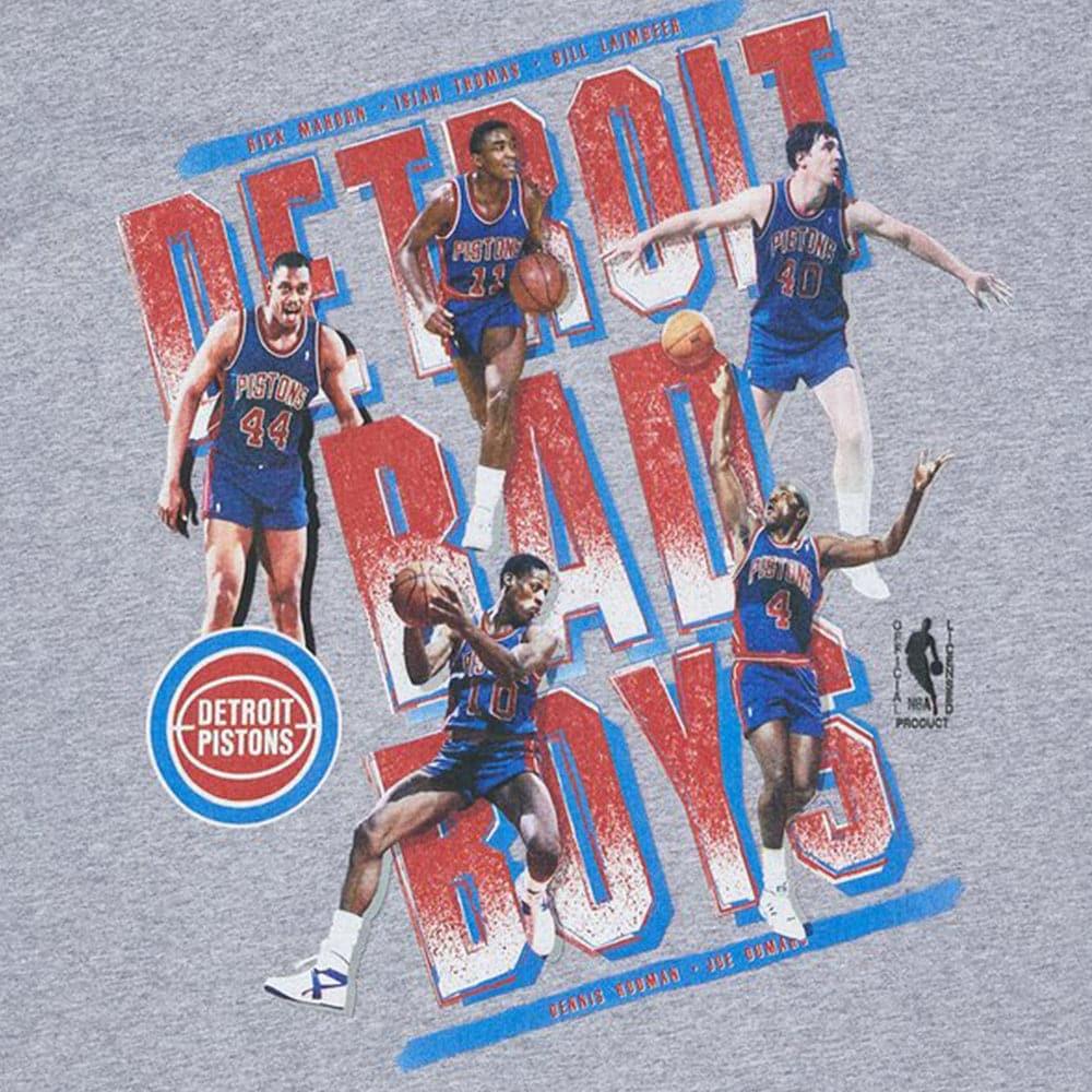 Mitchell And Ness T-Shirts Detroit Pistons Mitchell & Ness NBA HWC Bad Boys Vintage T-Shirt - Grey Marle