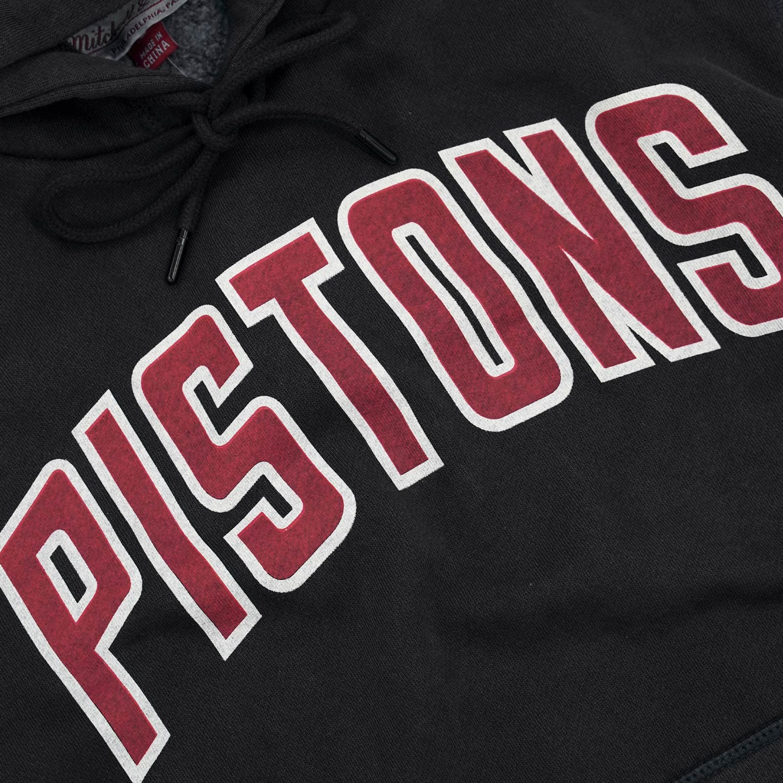Mitchell And Ness Jumpers Detroit Pistons Mitchell & Ness NBA HWC Logo Vintage Hoodie Jumper - Faded Black