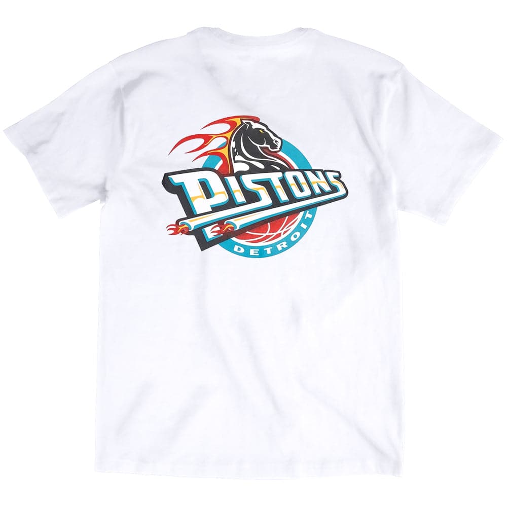 Mitchell And Ness T-Shirts Detroit Pistons Mitchell & Ness NBA HWC Retro Repeat T-Shirt - White
