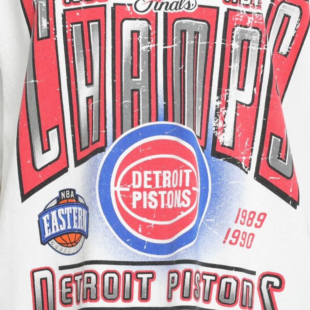 Mitchell And Ness T-Shirts Detroit Pistons Mitchell & Ness NBA Winner Takes All Vintage T-Shirt - Vintage White