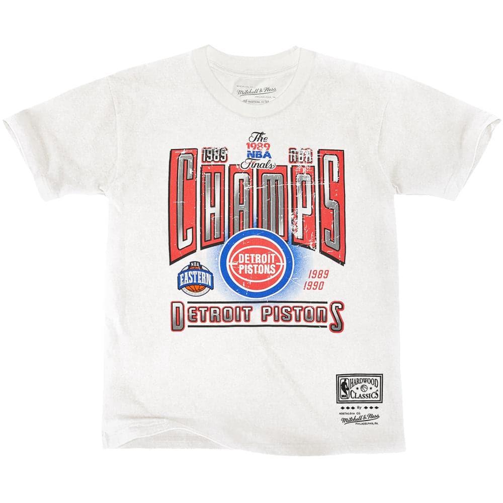 Mitchell And Ness T-Shirts Detroit Pistons Mitchell & Ness NBA Winner Takes All Vintage T-Shirt - Vintage White